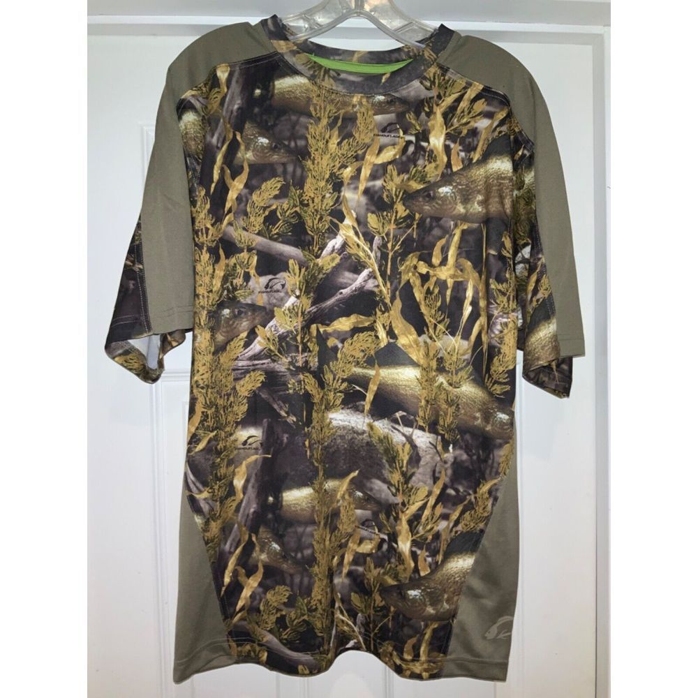 FISHOUFLAGE lightweight 100%‎ Performance Polyester shirt Camo sz M